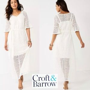 NWT UNOPENED Croft & Barrow Women’s Flutter Sleeve Lace Dress Size S